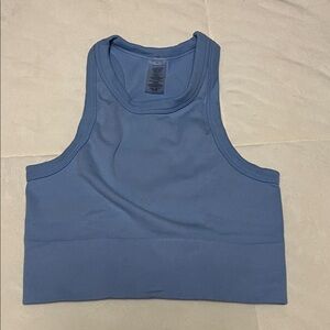 Cornflower Blue Sleeveless Crop Top